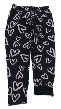 Čierne legíny s ružovými srdiečkami Dopodopo