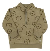 Béžová fleecová mikina s medvědy Ergee