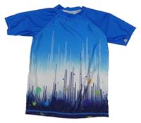 Modro-biele vzorované UV tričko