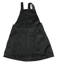 Čierne koženkové šaty s vreckom