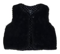 Tmavomodrá podšitá kožušinová vesta kiabi