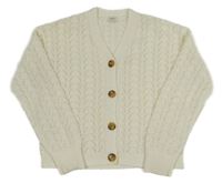 Bílý perforovaný propínací svetr F&F