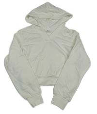 Biela crop mikina s kapucňou H&M