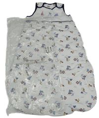 Nové - bílý zateplený spací pytel s plachetnicemi 