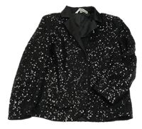 Čierne flitrové spoločenské sako H&M