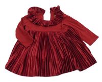 Rubínové plisované šaty s všitým body H&M