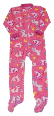 Růžový plyšový overal s jednorožci Dunnes Stores