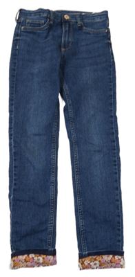 Tmavomodré podšité skinny rifle H&M