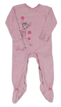 Růžový sametový overal s Bambi Disney