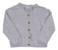 Lila propínací svetr se srdíčky M&S