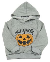 Sivá mikina s tekvicou a kapucňou