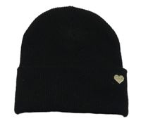 Černá čepice se srdíčkem H&M