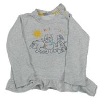 Svetlosivá melírovaná mikina s Medvídkem Pú Disney