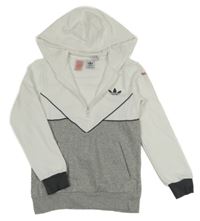Bílo-šedá mikina s logem Adidas