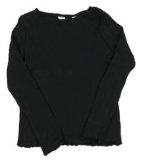 Čierne rebrované tričko H&M