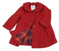 Červený flaušový podšitý kabát F&F