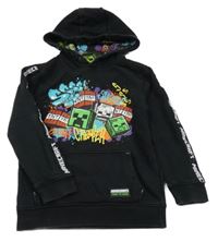 Černá mikina s kapucí - Minecraft