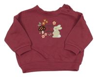 Vínová mikina s králikom a nápisom Matalan