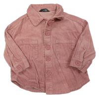 Růžová manšestrová košilová bunda Primark