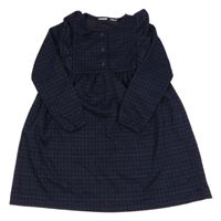 Tmavomodro-čierno-červené kockované šaty s volánikmi Lily & Dan