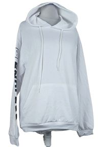 Dámska biela mikina s nápisom a kapucňou Jetty