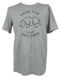 Pánske sivé tričko s nosorožcem