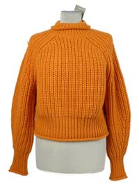 Nové - Dámský oranžový crop svetr se stojáčkem H&M