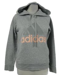 Dámska sivá mikina s logom a kapucňou Adidas