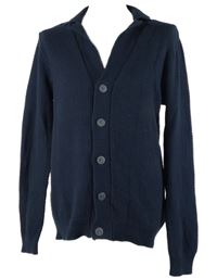 Pánský tmavomodrý propínací svetr Jean Pascale 