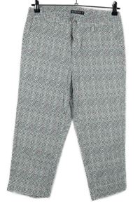 Dámské bílo-barevné vzorované plátěné capri kalhoty Blind Date 