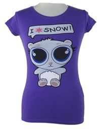 Dámské fialové tričko s obrázkem Fishbone 