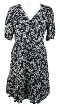 Dámské černo-bílé kytičkované košilové šaty George 