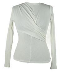 Dámske biele rebrované tričko s řasením Topshop