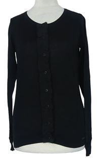 Dámsky čierny ľahký sveter s volánikom Esprit