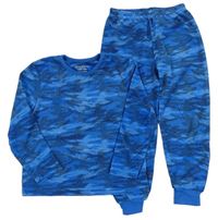 Modré vzorované zamatové pyžama Primark