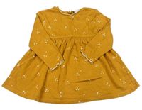 Medové úpletové šaty so srdiečkami Zara