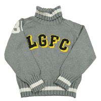 Sivý sveter s písmeny a rolákom H&M