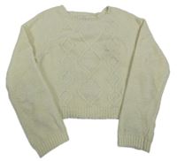 Smotanový žinylkový crop sveter Tommy Bahama