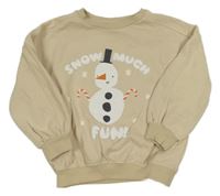 Béžová oversize mikina so sněhulákem George