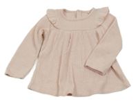 Svetloružová rebrovaná úpletová mikina Tu