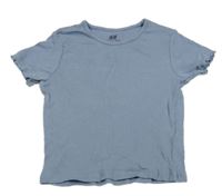 Modré rebrované tričko H&M