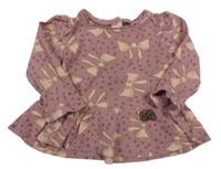 Fialovorůžové tričko s mašličkami Next