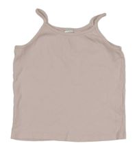 Svetloružový rebrovaný crop top C&A