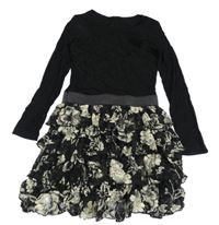 Černé šaty s kytičkami C&A