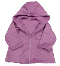 Fialovo-růžová softshellová propínací bundomikina s kapucí