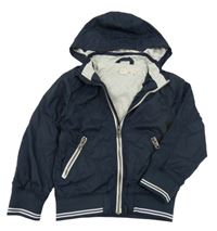 Tmavomodrá jarní bunda s kapucí H&M