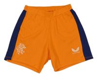 Oranžovo-modré sportovní kraťasy  s výšivkou CASTORE 