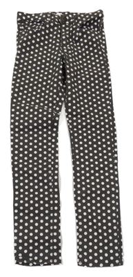 Antracitovo-biele bodkovaná é nohavice H&M