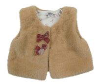 Hnědá kožešinová vesta s podšívkou Wonderluxe