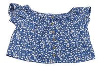 Modré kvetované crop tričko Matalan